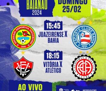 Juazeirense x Bahia e Vitória x Atlético neste domingo na TVE