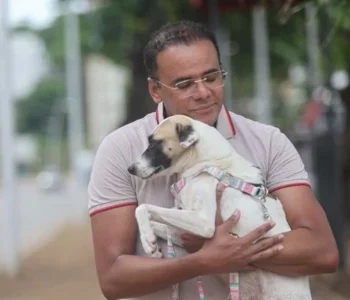 ‘Perna Bamba’: empresário adota vira-lata resgatada no Carnaval de Salvador
