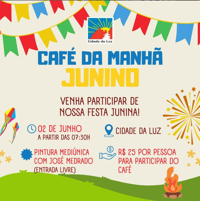 No momento você está vendo Café Junino da Cidade da Luz acontece neste domingo