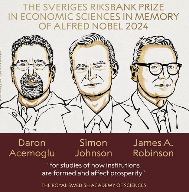 No momento você está vendo Nobel de Economia 2024 vai para Daron Acemoglu, Simon Johnson e James A. Robinson