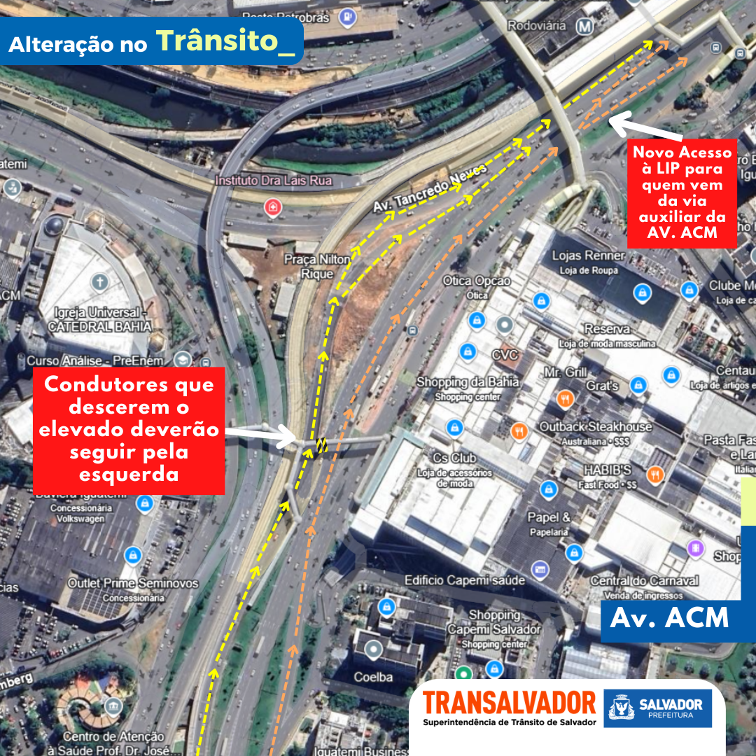 No momento você está vendo Trânsito é alterado na Avenida ACM a partir desta sexta (15)