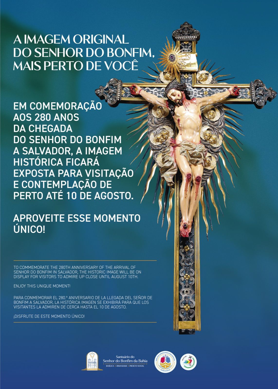 No momento você está vendo Com programação festiva, Complexo da Colina Sagrada celebra 280 anos da chegada da imagem do Senhor do Bonfim