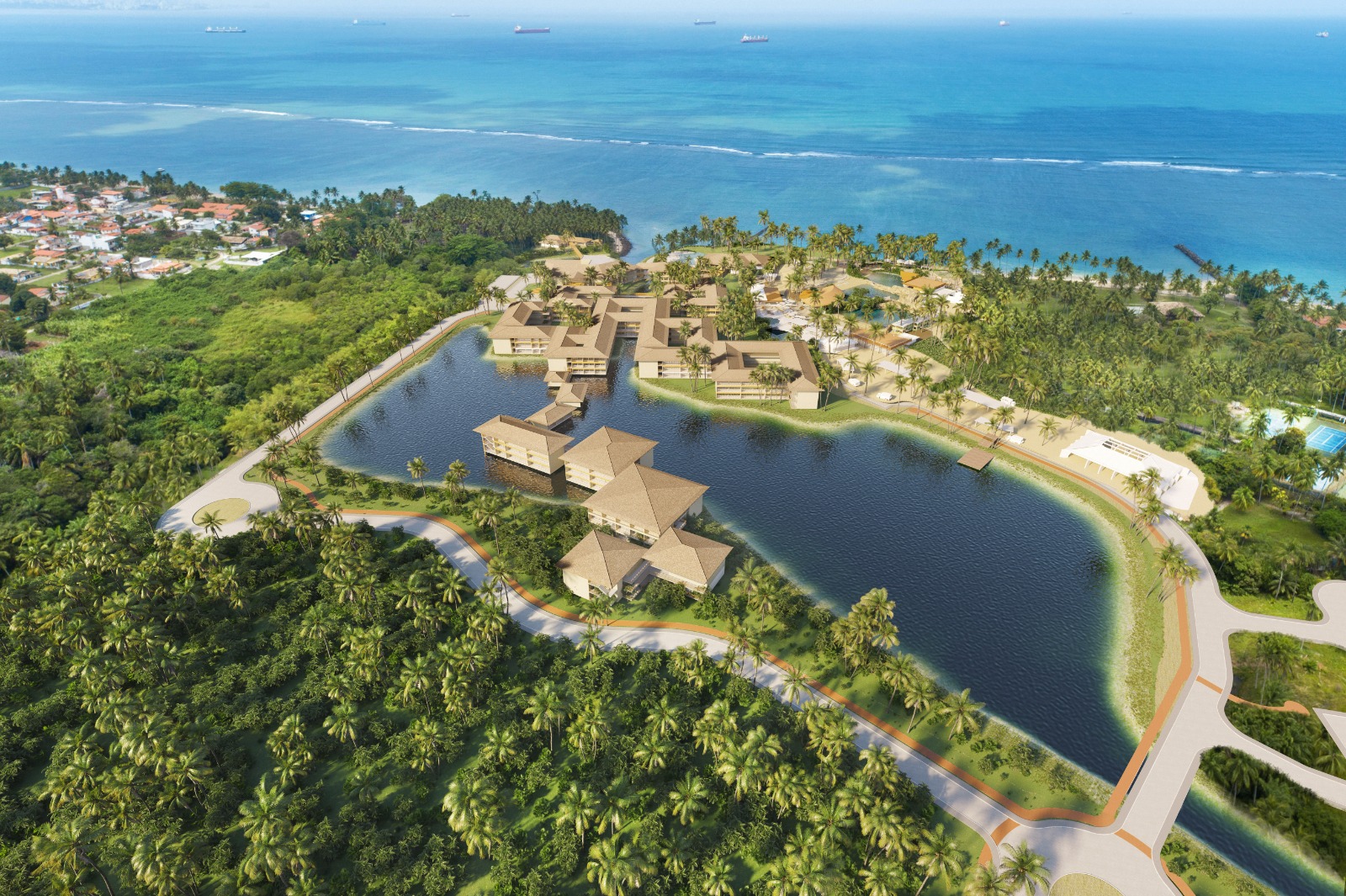 No momento você está vendo Com quase todas as unidades vendidas, Village Itaparica inicia a construção dos blocos à beira-mar