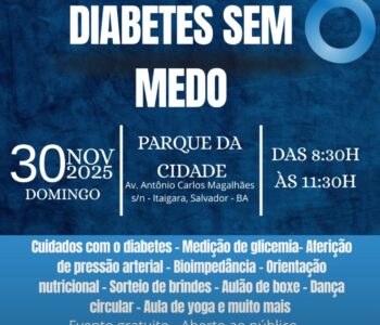 Adiba promove Diabetes sem Medo neste domingo no Parque da Cidade