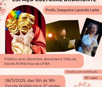 Palestra e recital com a professora Joaquina Lacerda movimentam o Espaço Cultural Dinamonte