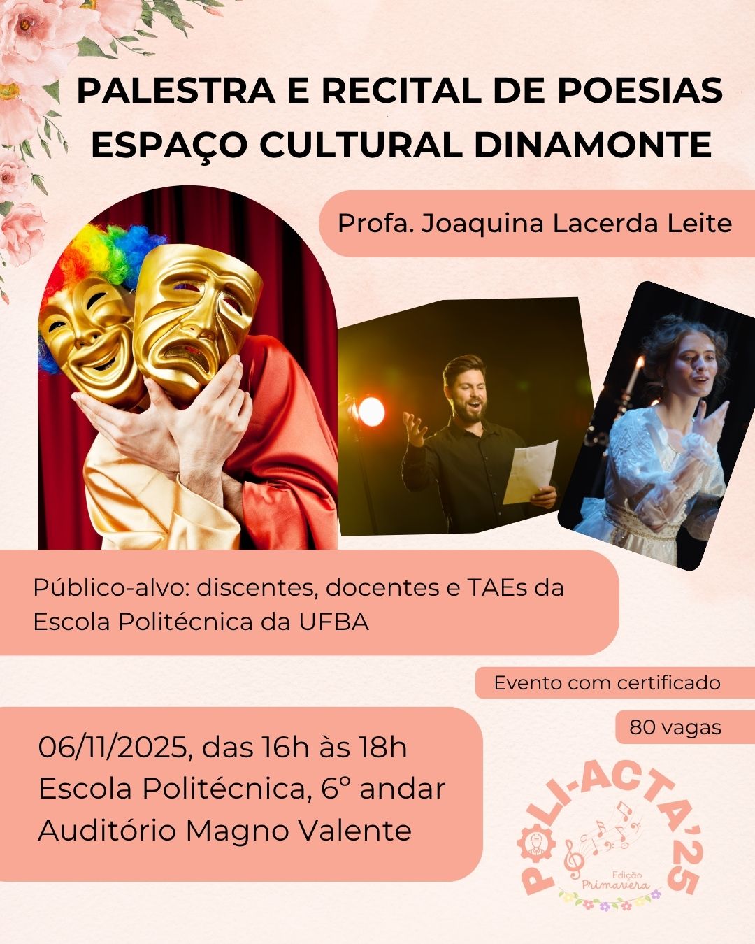 No momento você está vendo Palestra e recital com a professora Joaquina Lacerda movimentam o Espaço Cultural Dinamonte