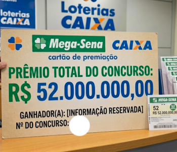 Mega-Sena sorteia prêmio de R$ 52 milhões nesta terça-feira